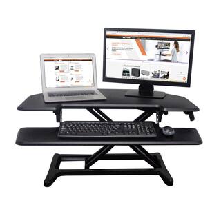 Victor 36 in. Corner Black Standing Desk with Adjustable Height Feature DCX650