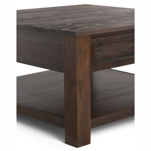 WYNDENHALL Garret SOLID ACACIA WOOD 38 inch Wide Square Rustic Coffee Table - 38 W x 38 D x 19 H