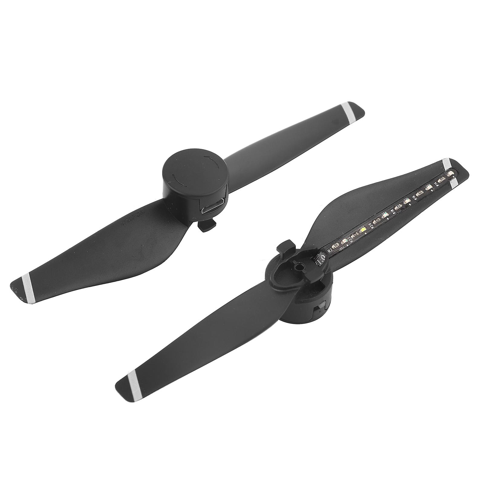 1pair 4730f Led Lights Quickrelease Foldable Cw Ccw Propellers Rc Drone Part For Dji Spark