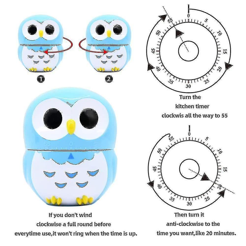 Cute Kitchen Timer， 60 Minutes Mechanical Rotating Timers For Cooking，retro Kitchen Timers With Loud