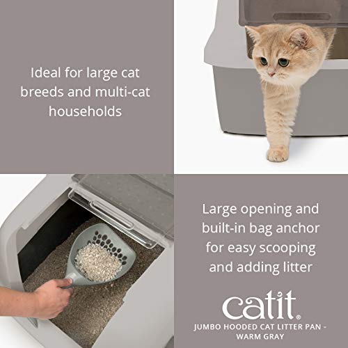 Catit Jumbo Hooded Litter Pan - Gray