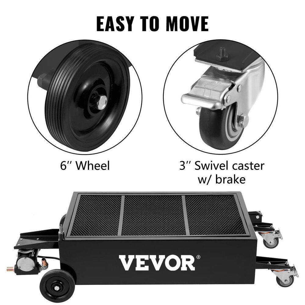 VEVOR Oil Drain Pan 25 Gal. Steel Low Profile Oil Change Tank Foldable Hand with Electric Pump Hose Swivel Casters for Car SUV QCPYP25JLDDYLBYC1V0