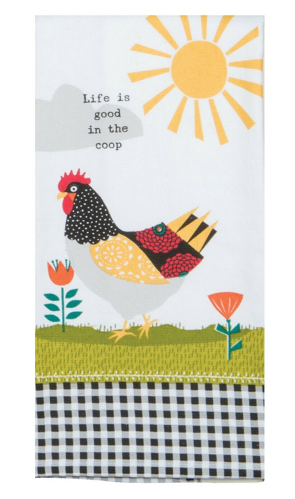 Set of 2 FARM CHARM Chicken and Cow Terry Kitchen Towels by Kay Dee Designs