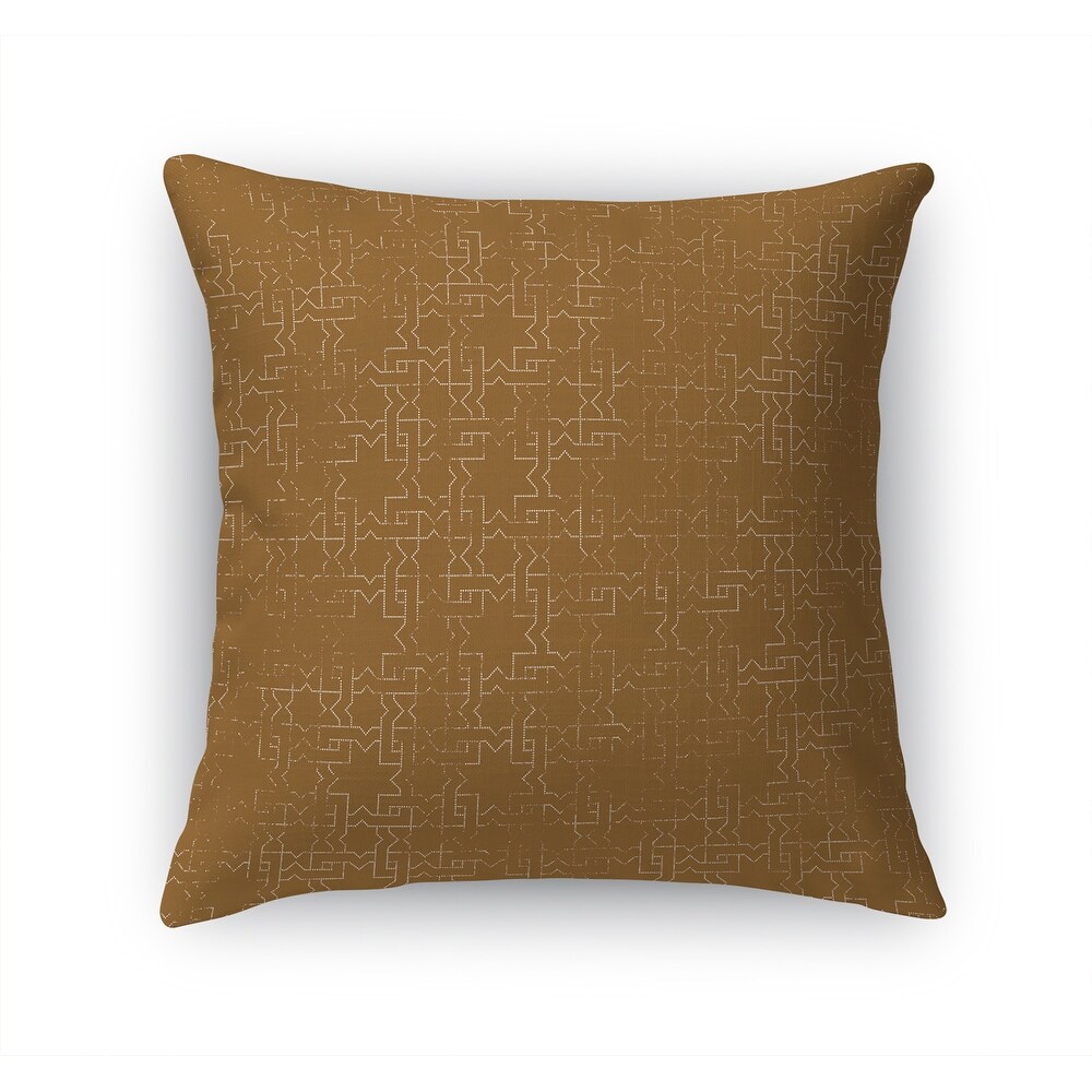 GRIDLOCKED BROWN Accent Pillow By Marina Gutierrez