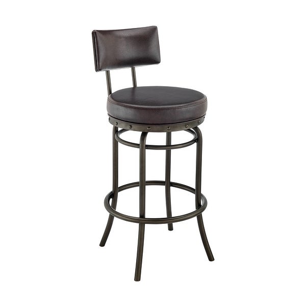 Rees Modern Swivel Counter/Bar Stool in Faux Leather and Metal