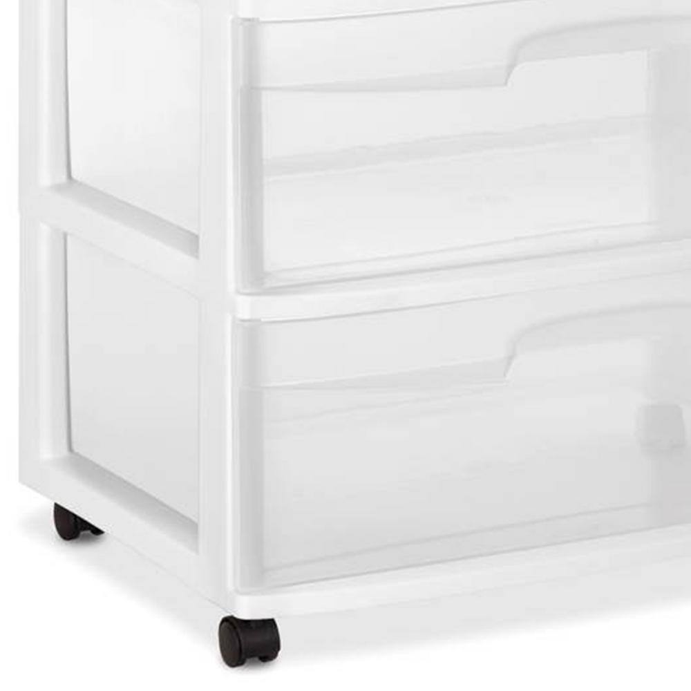 Sterilite Wide 3-Drawer Plastic Rolling Storage Cart Container with Casters (2-Pack) 2 x 2930