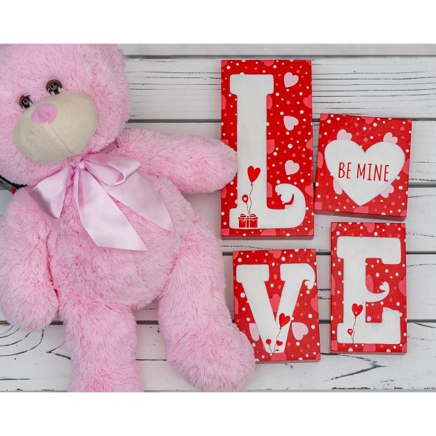 Ornativity Red And Pink Wooden Love Blocks