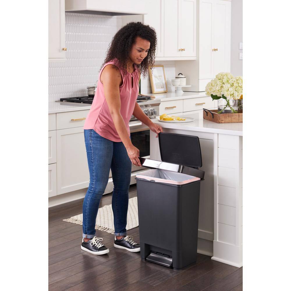 Rubbermaid 12.4G Premier Series III Step-On Trash Can with Stainless Steel Rim 2120983