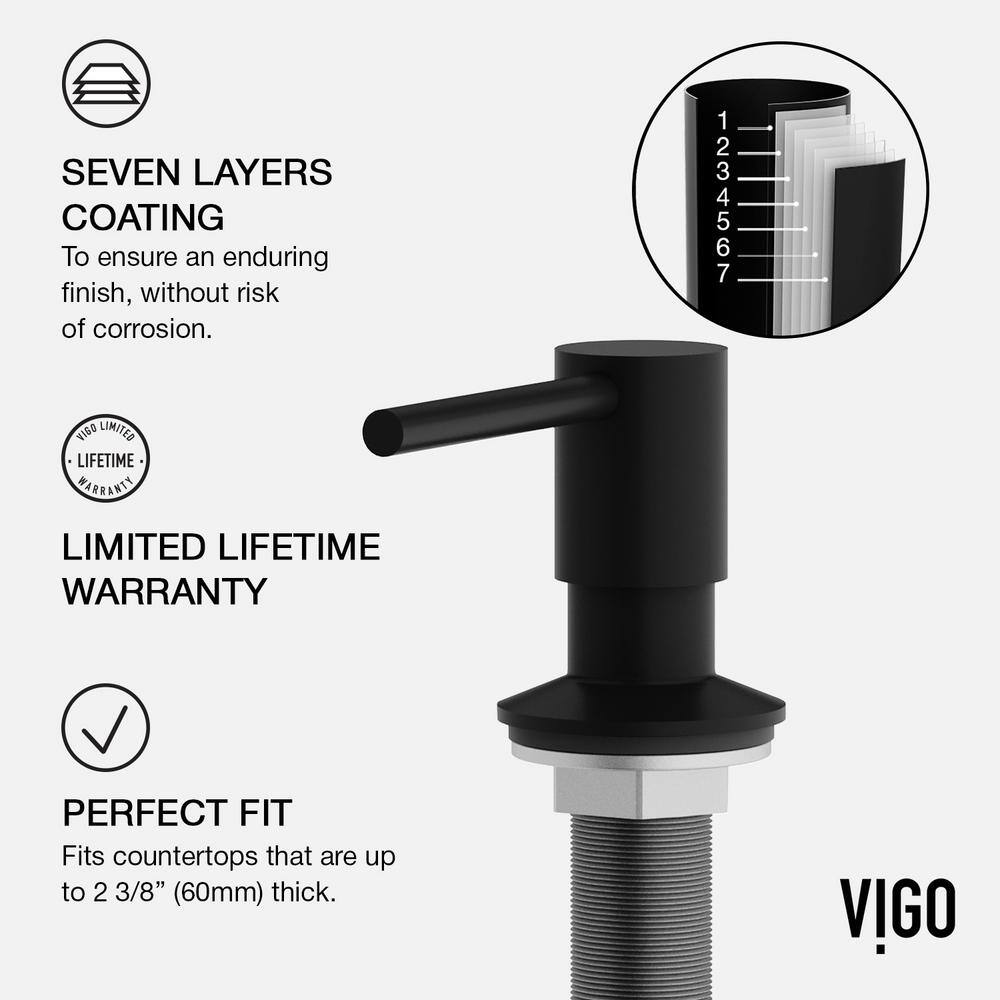 VIGO Greenwich Single Handle Pull-Down Sprayer Kitchen Faucet Set with Soap Dispenser in Matte Black VG02029MBK6