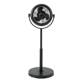 Amucolo 8 in. 3-Speed Industrial Retro Pedestal Fan Rotatable Stand Fan in Black with Adjustable Height YeaD-CYD0-VLHP