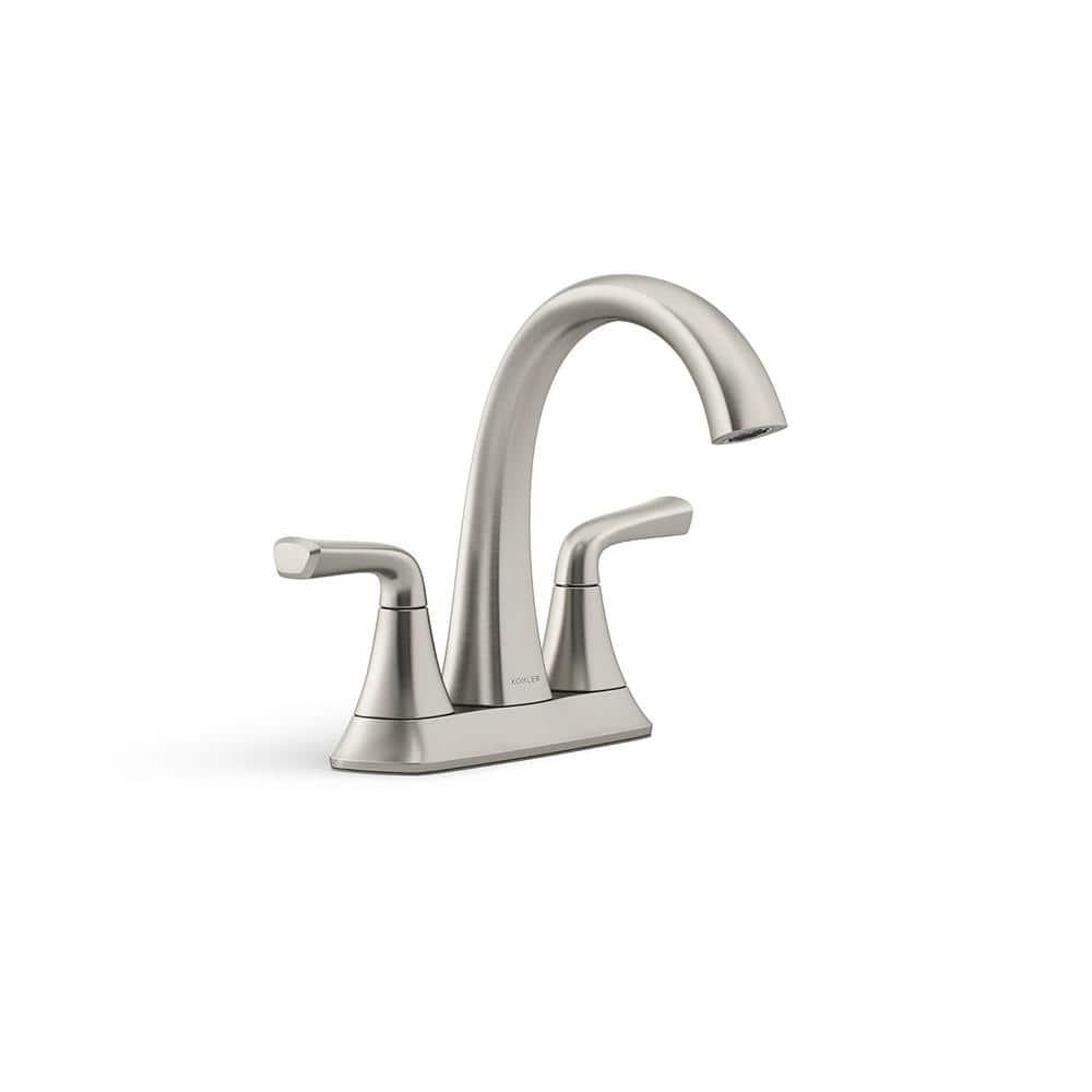 KOHLER Sundae 4 in Centerset 2Handles Bathroom Faucet in Vibrant Brushed Nickel