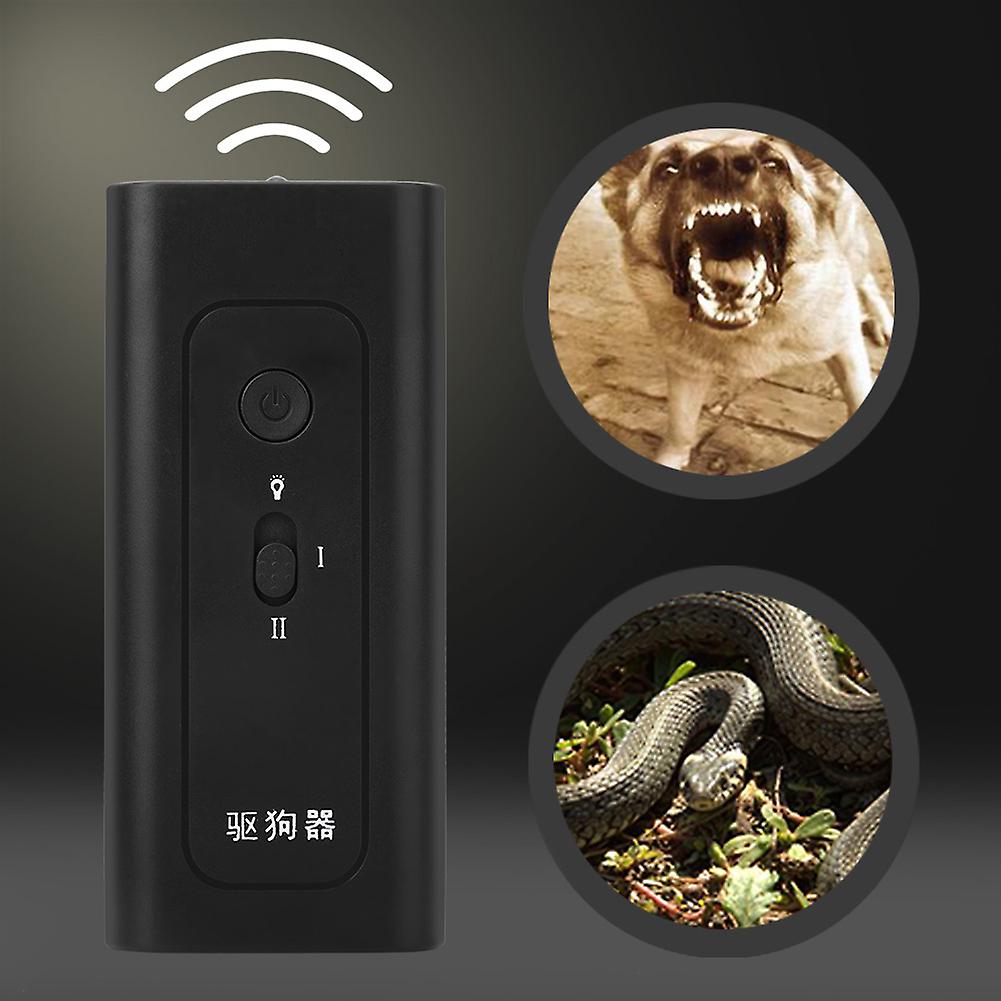 Black Ultrasonic Dog Repeller Anti Barking Stop Bark Training Device With Charging Cable