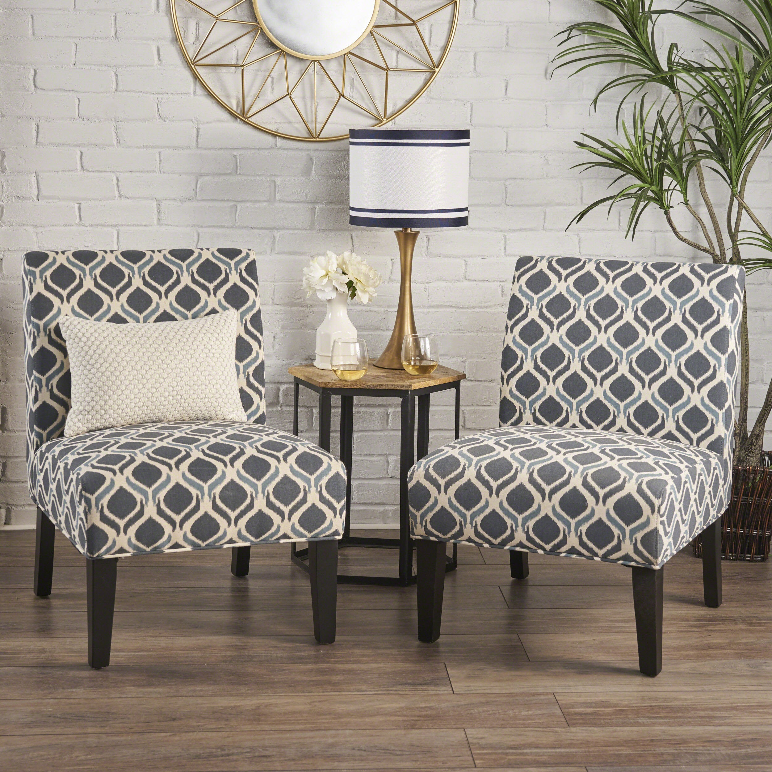 Kalee Contemporary Fabric Slipper Accent Chair