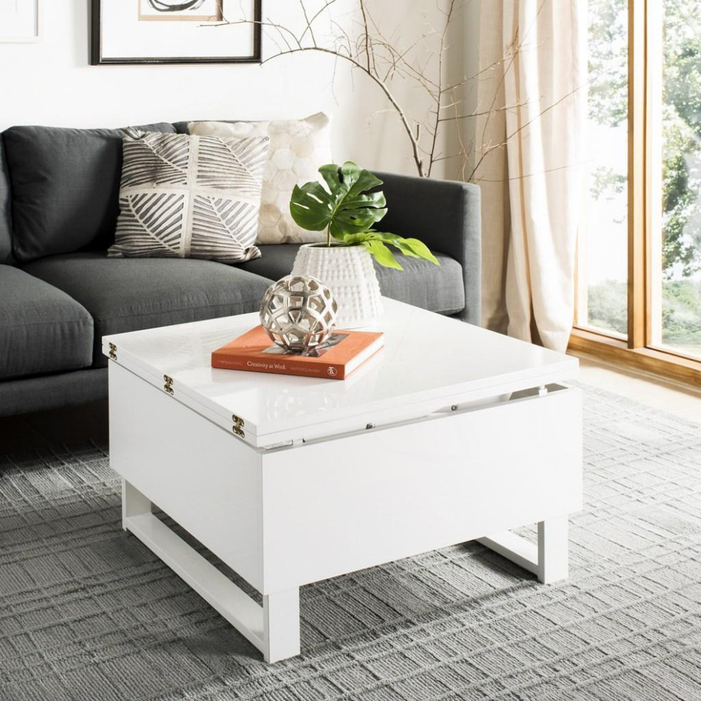 Slater Lift  Top Coffee Table White   Contemporary   Coffee Tables   by AED Luxury Home Decor  Houzz