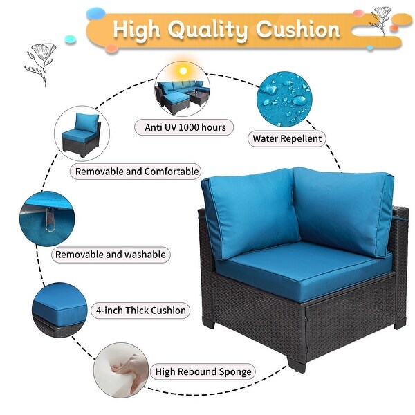 MM 7Piece PE Rattan Wicker Cushioned Sofa Sets