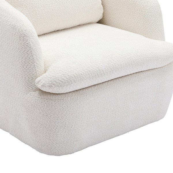 Modern Upholstered Living Room Swivel Club Chair with Pillow