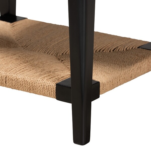 Freya Modern Bohemian Black Finished Bayur Wood End Table