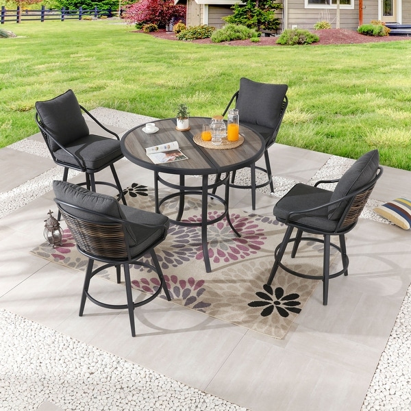 Patio Festival 4Person Outdoor Bar Height Bistro Dining Set