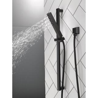 Delta 1-Spray Patterns 1.75 GPM 1.38 in. Wall Mount Handheld Shower Head with H2Okinetic in Matte Black 51567-BL