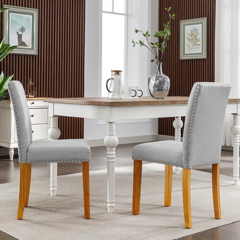 Mixoy Dining Chair Upholstered Dining Chairs with Nailed Trim Backrest Suitable for Dining Table  Kitchen Chair for Home