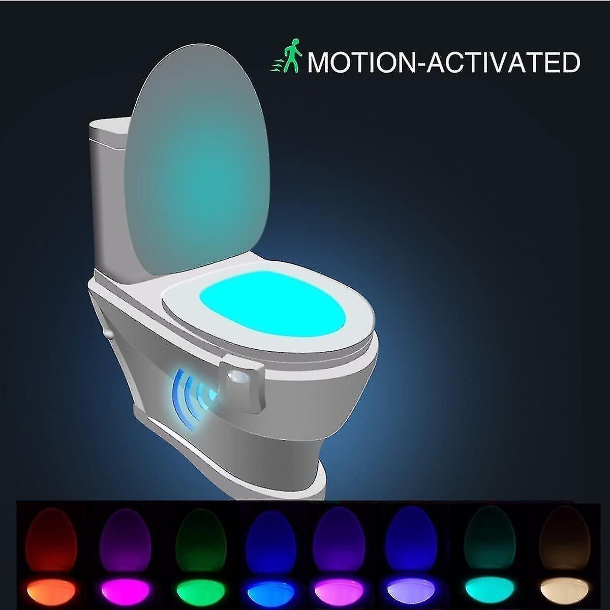 Toilet Lamp， Led Nightlight For Wc Bathroom Sensor Pir Detector 8 Color Change Lighting (only Activa