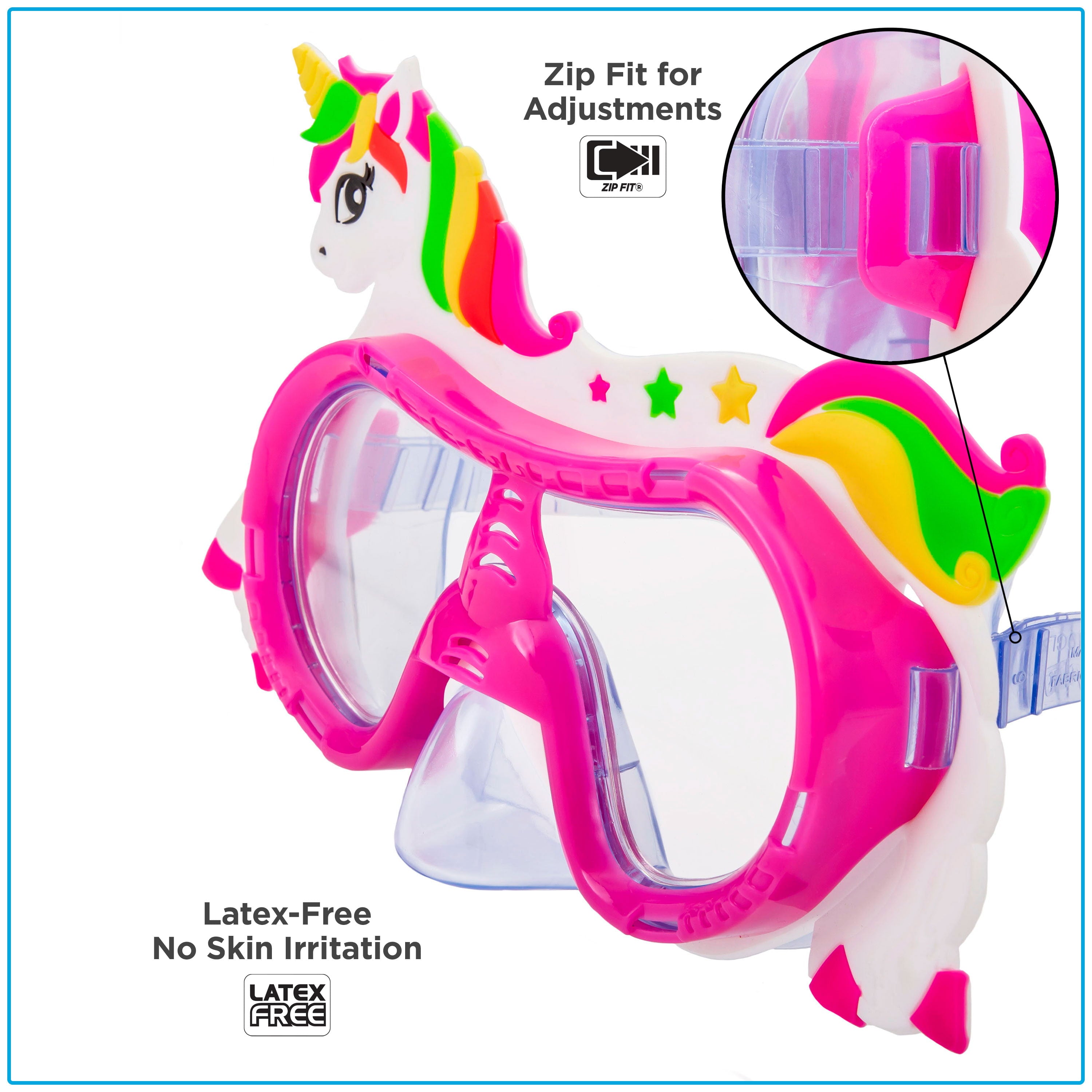 Eye Pop Pink Kids Swim Goggles, Ages 4 Years and Up, Unicorn Character