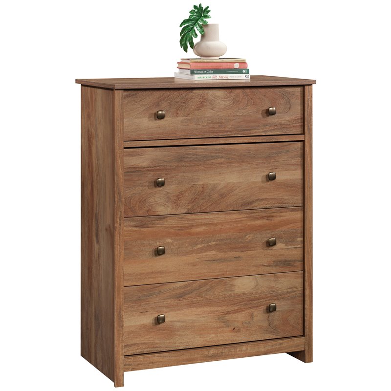 Pemberly Row Contemporary 4 Drawer Wooden Chest in Sindoori Mango