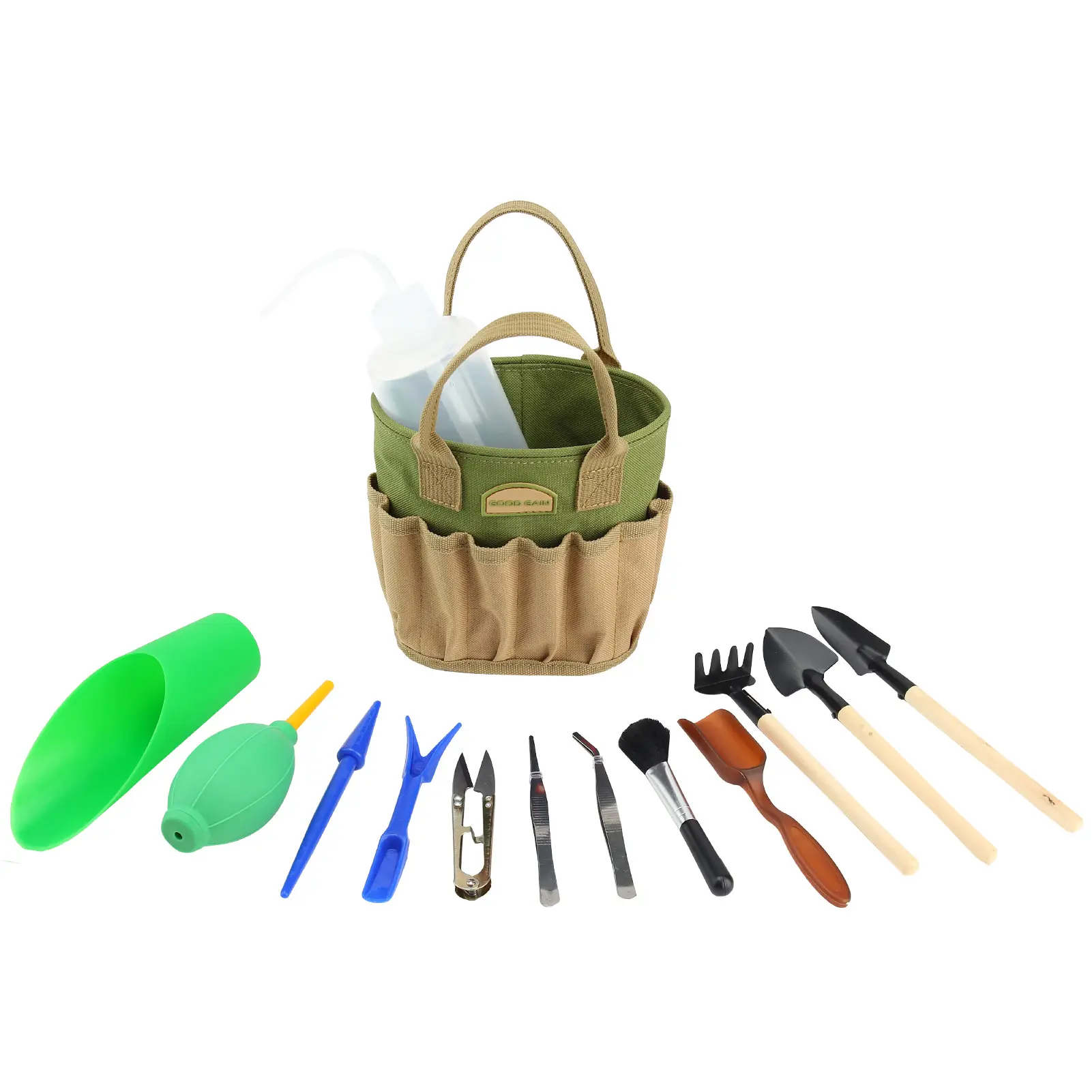 15 Pieces Succulent Tools Kit with Organizer Bag  Indoor Mini Garden Hand Tools Set with Carrier