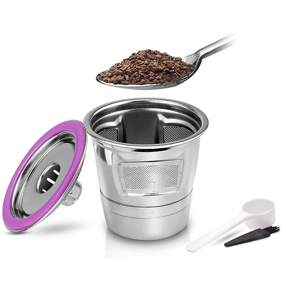 Stainless Steel Coffee Capsules Coffee Filters Cup Reusable Refillable Coffee Capsule Coffer Set For Keurig 2.0 1.0 Mini Plus Silver