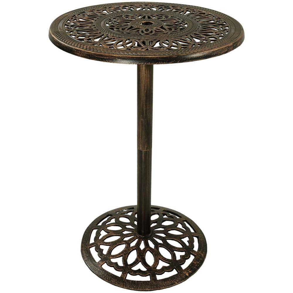 Sunnydaze Decor 40 in Cast Iron BarHeight Patio Outdoor Round High Top Pub Table