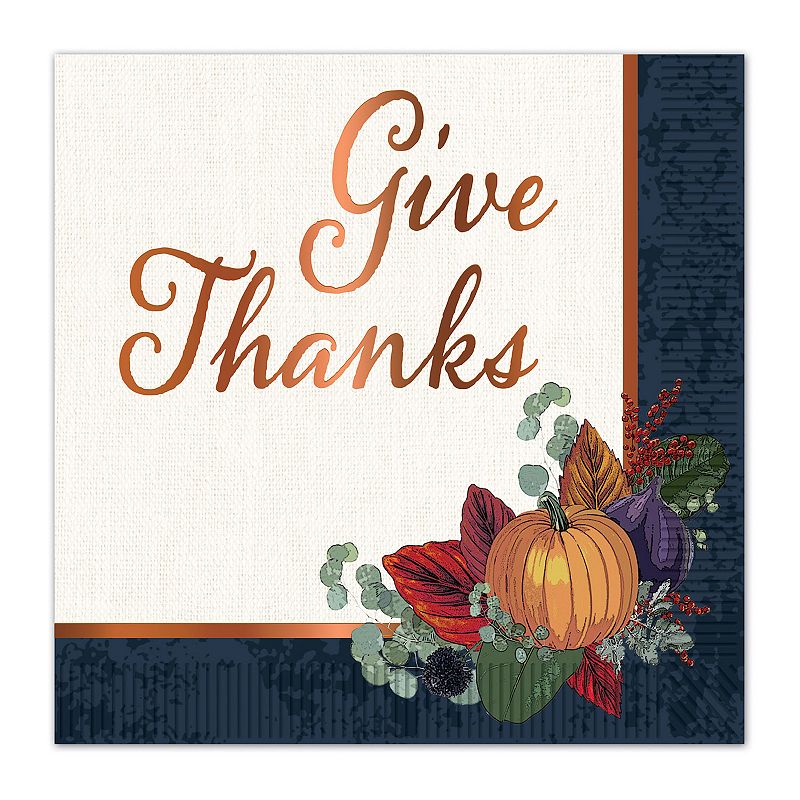 Pack of 12 Square Fall Thanksgiving Paper Luncheon Napkins 6.5