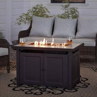 Sunjoy AmberCove Hartnell 40 in. W Outdoor Rectangular Steel Propane Firepit Table A302008600