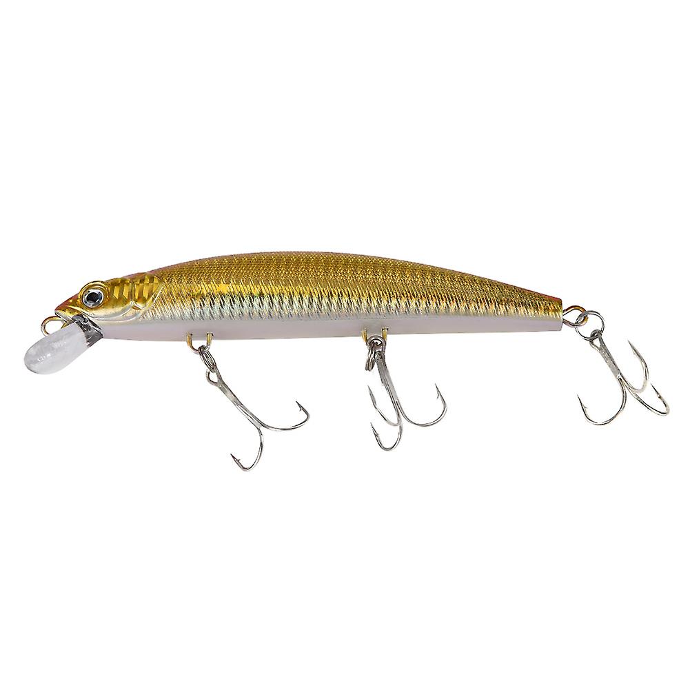 Durable Abs Hard Minnow Fishing Bait Lure Crankbait Treble Hooks Tackle Accessory(gold)