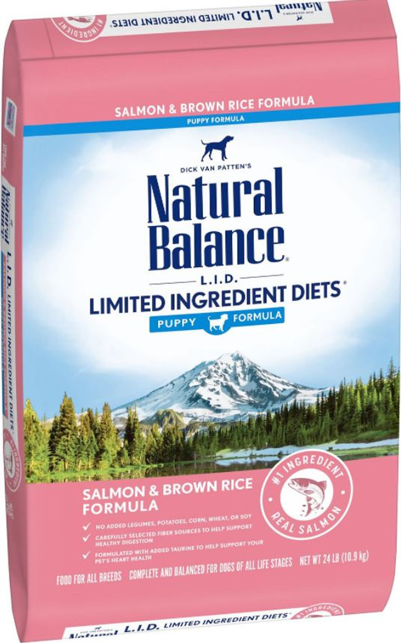 Natural Balance Limited Ingredient Diets Salmon and Brown Rice Puppy Formula Dry Dog Food， 24 Lb. Bag