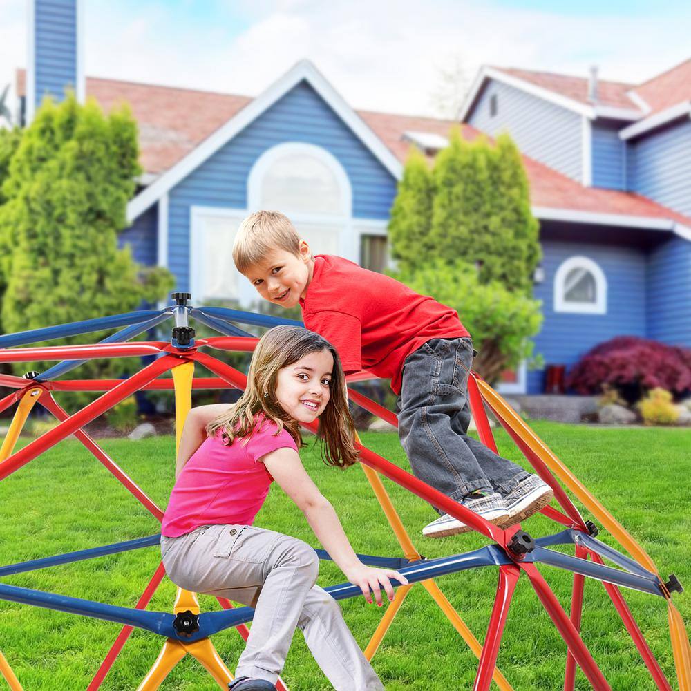 Nyeekoy Outdoor Kids Jungle Gym Climbing Dome Climber Metal Frame Backyard Play Set TH17G0431