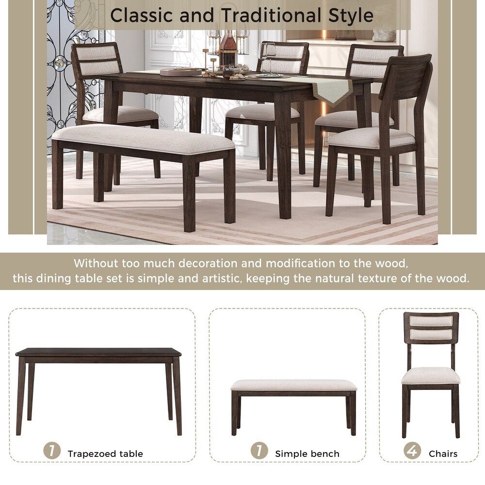 Classic and Traditional Style 6   Piece Dining Set