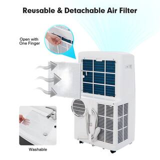 Costway 14000 BTU (8800 BTU DOE) Portable Air Conditioner 4-in-1 Air Cooler with App and Wi-Fi Smart Control FP10116US-WH