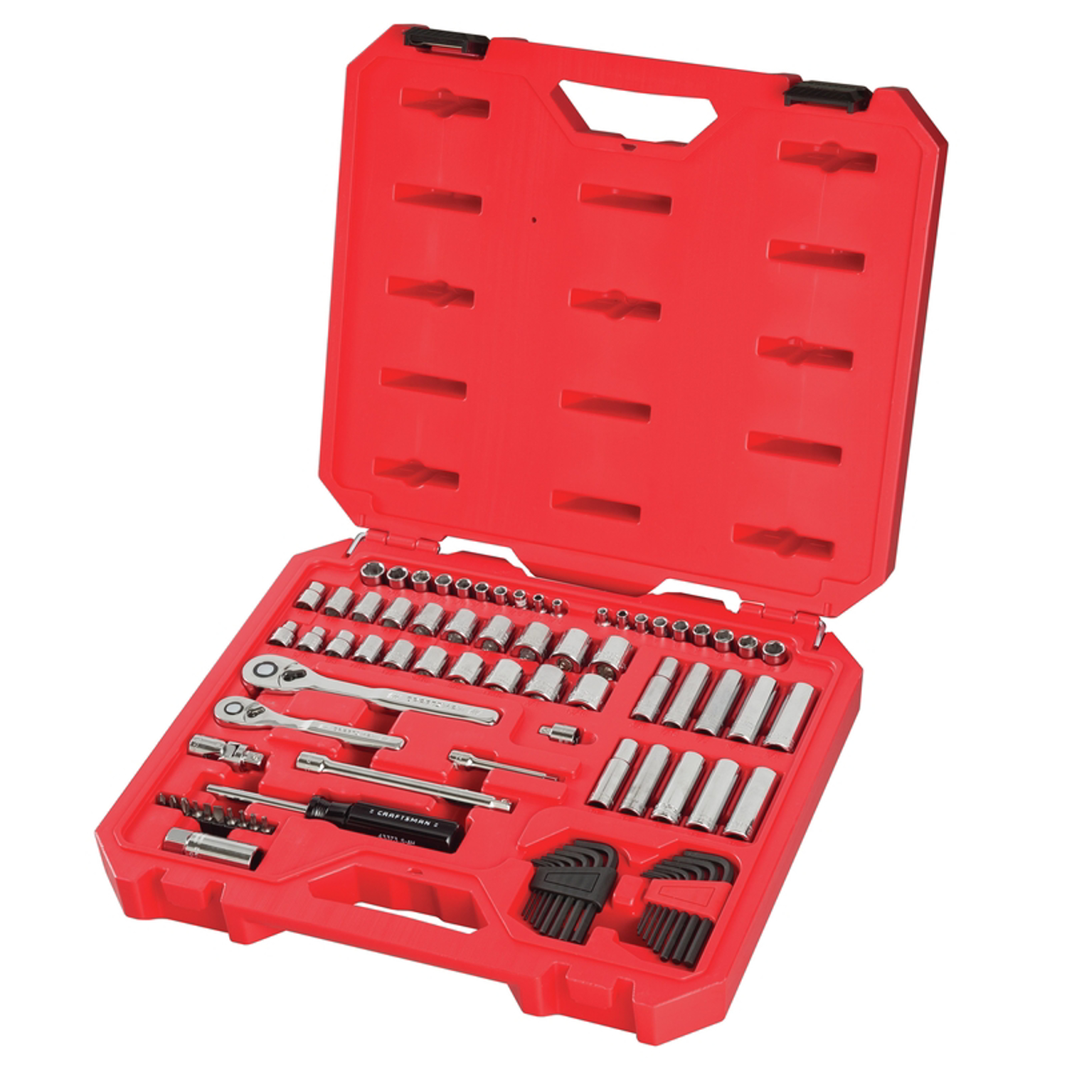 Craftsman 1/4 and 3/8 in. drive Metric and SAE 6 Point Driver Mechanic\u0027s Tool Set 83 pc