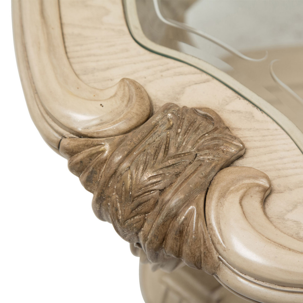 Michael Amini Platine de Royale Wood End Table   Champagne   Victorian   Side Tables And End Tables   by Michael Amini  Houzz