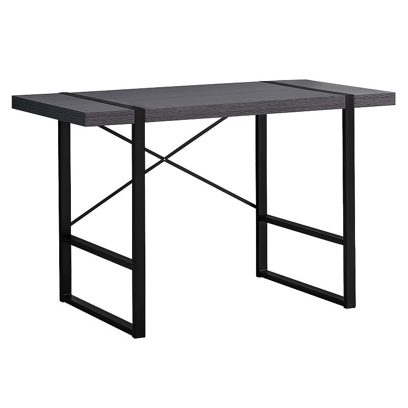 49 Gray and Black Contemporary Rectangular Computer Desk