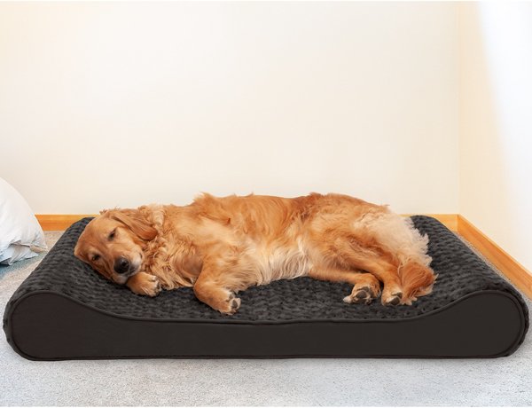 FurHaven Ultra Plush Luxe Lounger Cooling Gel Dog Bed w/Removable Cover