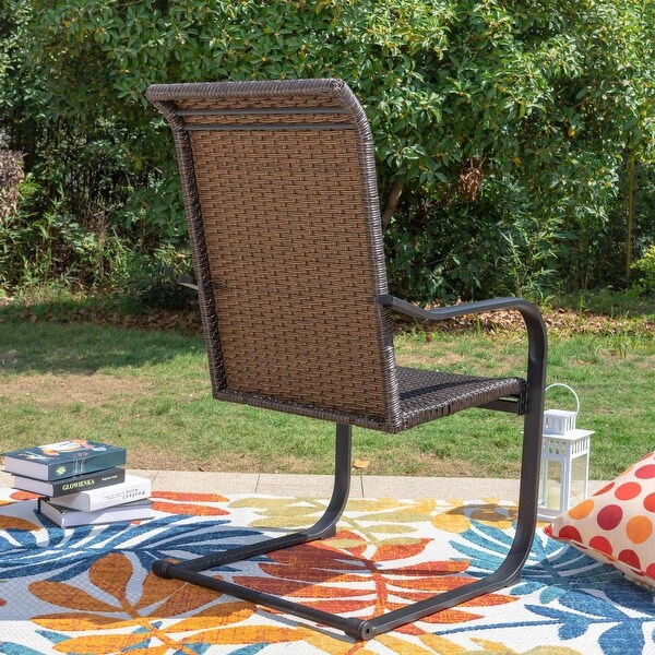 MAISON ARTS Outdoor 7piece Metal and Faux Rattan Dining Set