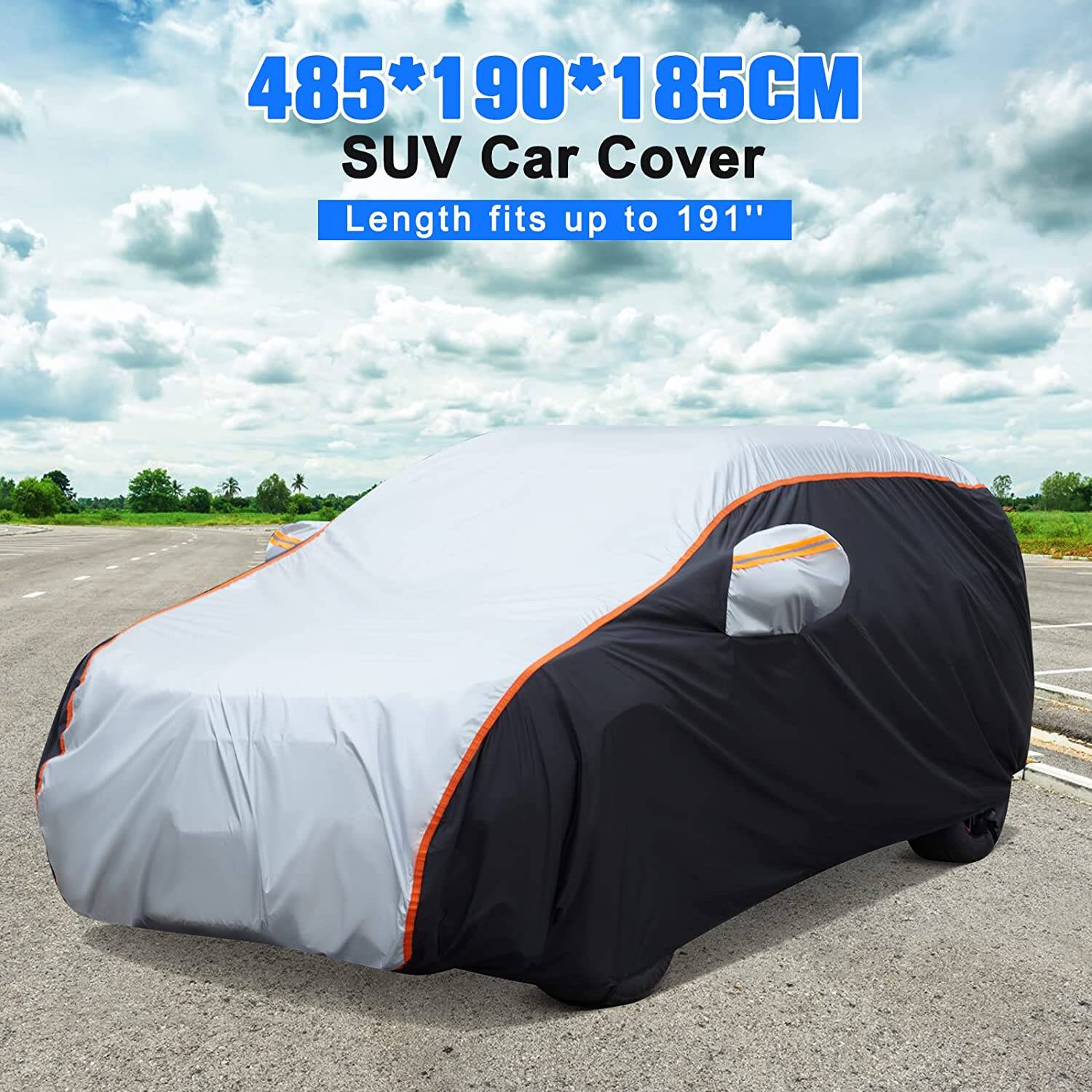 Car Cover UV Protection Waterproof Car Cover All Weather Windproof Outdoor Full car Cover， Universal Fit for SUV Medium Size