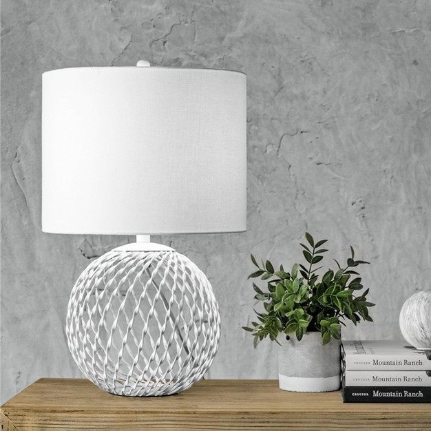 Iron Table Lamp Lighting White 20 quot H X 13 quot W X 13 quot D