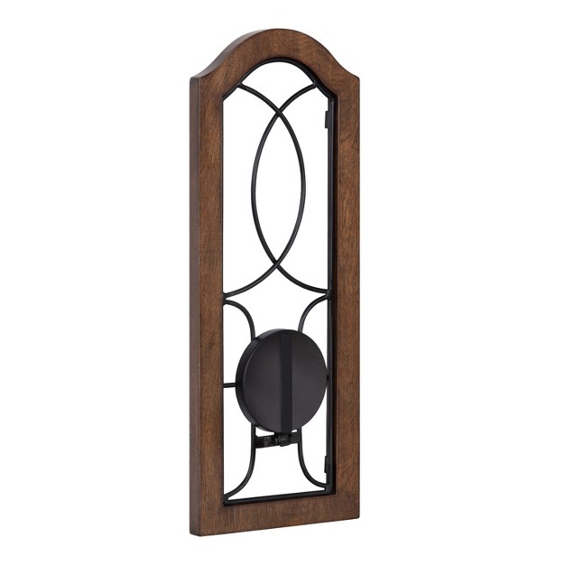 Kate And Laurel Rakefield Rectangle Metal Wall Sconce 7x5x18 Rustic Brown And Black