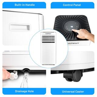 Costway 6000 BTU(DOE) 10000 BTU (ASHRAE) Portable Air Conditioner 350 sq. ft. with Dehumidifier with Remote in White FP10050US-WH