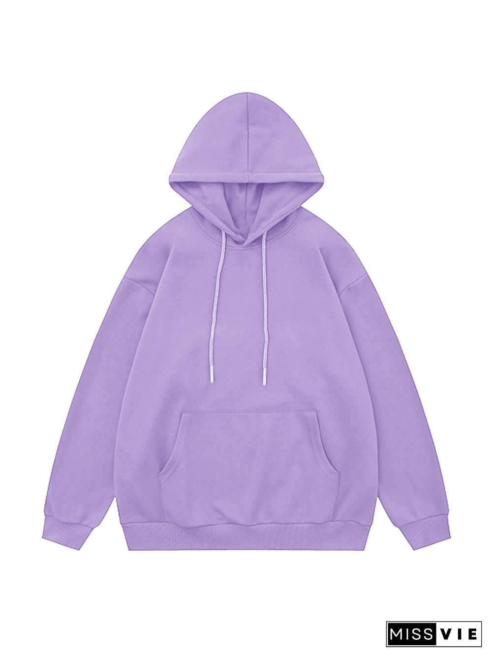 Solid Color Stretchy Hem Loose Oversized Hoodie