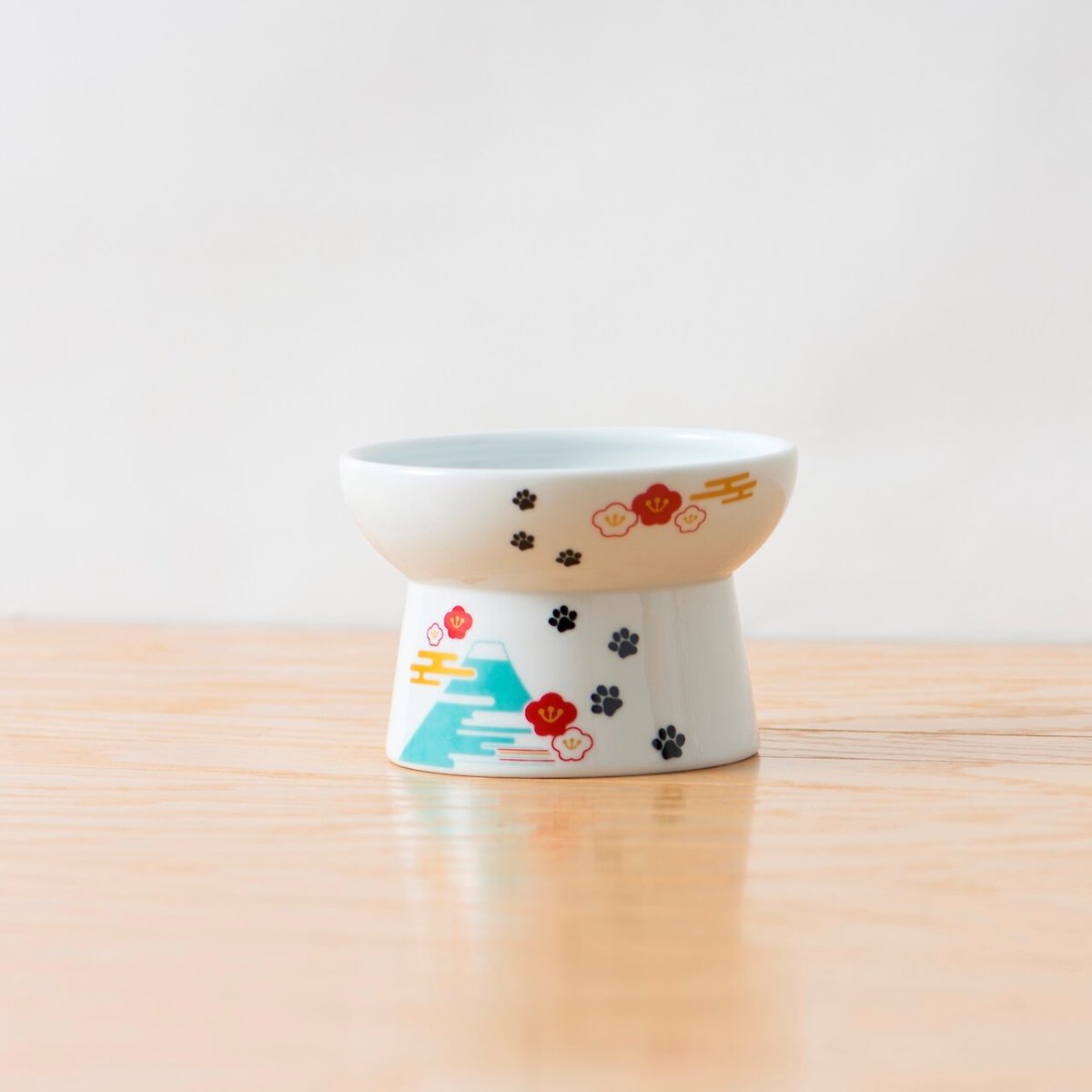 Necoichi Raised Cat Food Bowl， Fuji