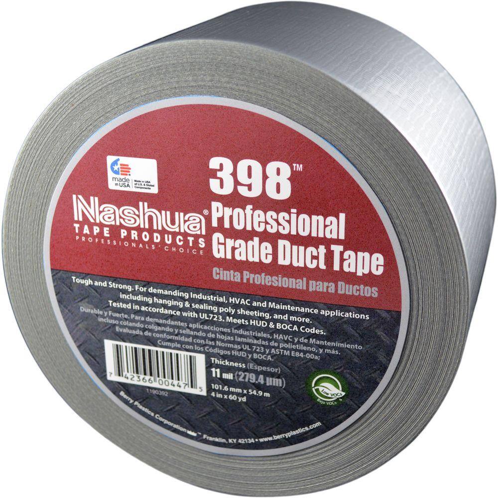 Nashua Tape 4 in. x 60 yds. 398 All-Weather Silver HVAC Duct Tape 1198656