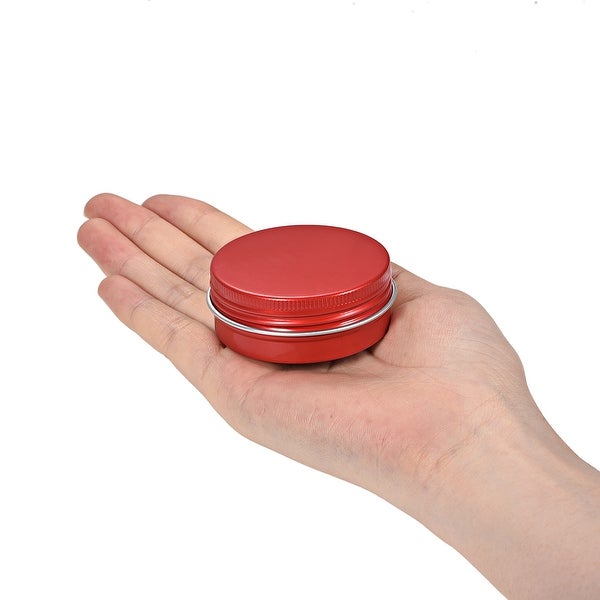 1oz Round Aluminum Cans Tin Screw Top Metal Lid Containers Red 30ml 12pcs